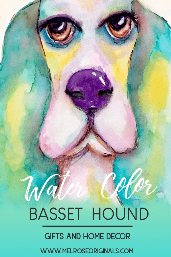 Colorful Watercolor Basset Hound image