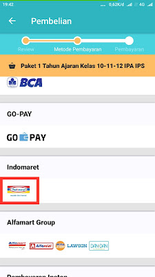 Cara Bayar Ruang Guru lewat Indomaret