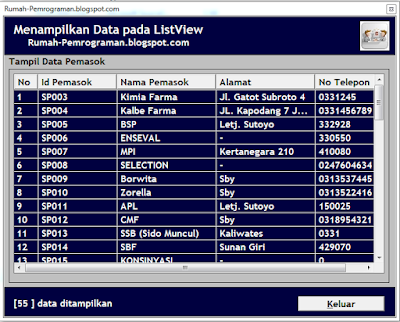 Menampilkan Data dari Database pada ListView VB6