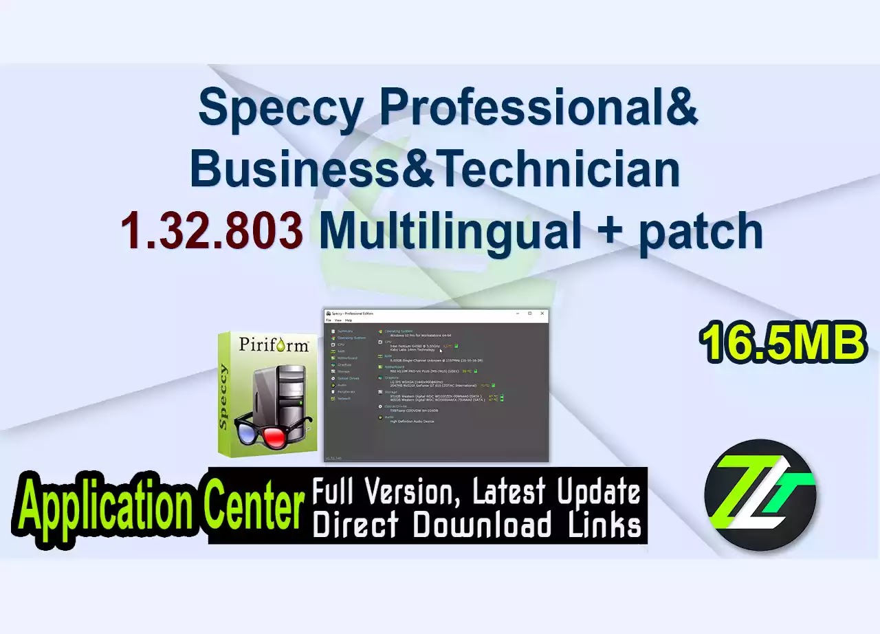 Speccy Professional&Business&Technician 1.32.803 Multilingual + patch