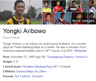  Tingginya yang terbilang cukup ideal sebagai pemain bola berposisi penyerang Yongki Aribowo