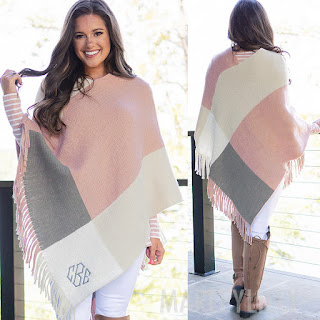 poncho, fall, winter, monogram, personalized poncho, marleylilly, monogrammed poncho