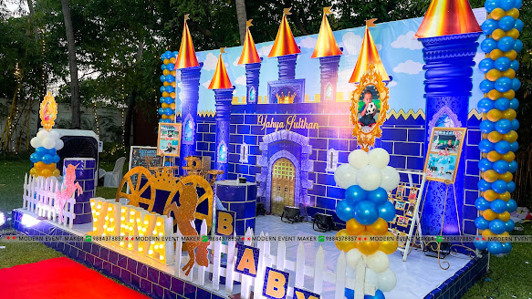 A charming prince castle decoration backdrop, transforming any venue into a magical kingdom