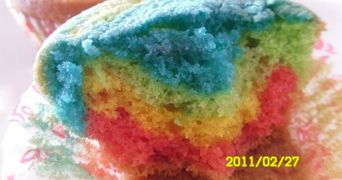 Sewangi bunga melor: kek cawan pelangi@rainbow cupcake