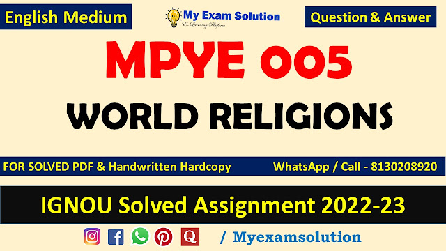 IGNOU MPYE 005 Solved Assignment 2022-23