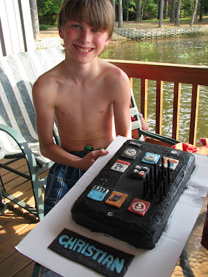 If you cannot tell his birthday cake is supposed to resemble an iPod Touch 