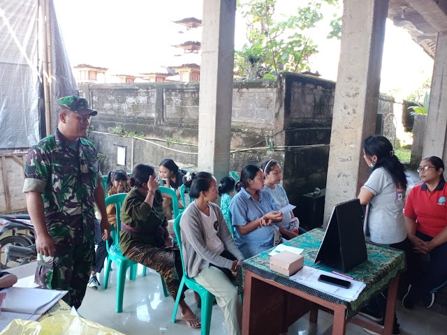 TNI Bersama Rakyat Wujudkan KB Yang Berkualitas Dan Cegah Stunting, Melalui Posyandu Di Desa Bresela