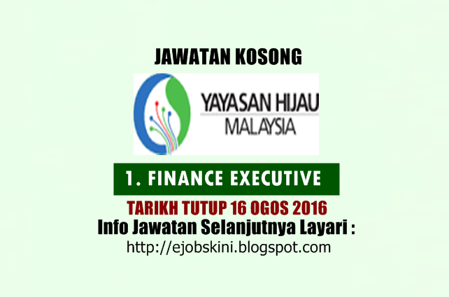 jawatan kosong di yayasan hijau malaysia ogos 2016