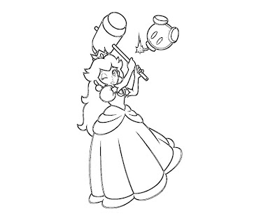 #17 Princess Peach Coloring Page