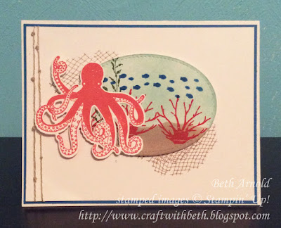 Craft with Beth: Stampin Up Sea of Textures sponge sponging layering ovals framelits masking thank you card