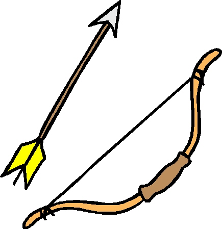A bent arrow an arrow without the feathers to guide it or without a sharp 