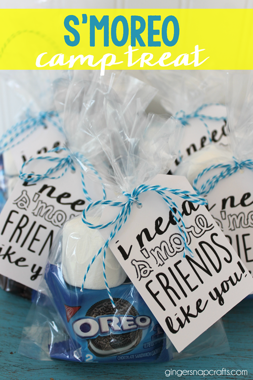 s'more camp treat & free printable at GingerSnapCrafts.com
