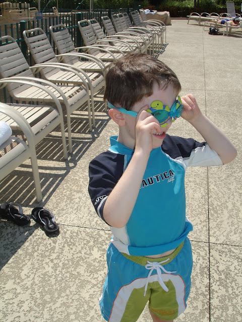 pre-schooler with googles