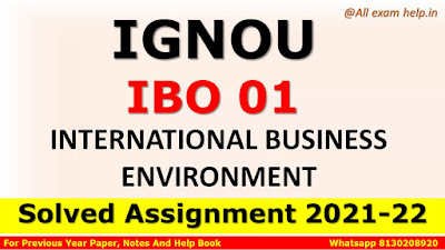 IGNOU IBO 01 Solved Assignment 2021-22