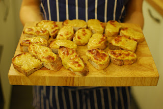 Gorwydd Caerphilly, Bristol Beer Factory Milk Stout and Bertinet Sourdough Rarebit.