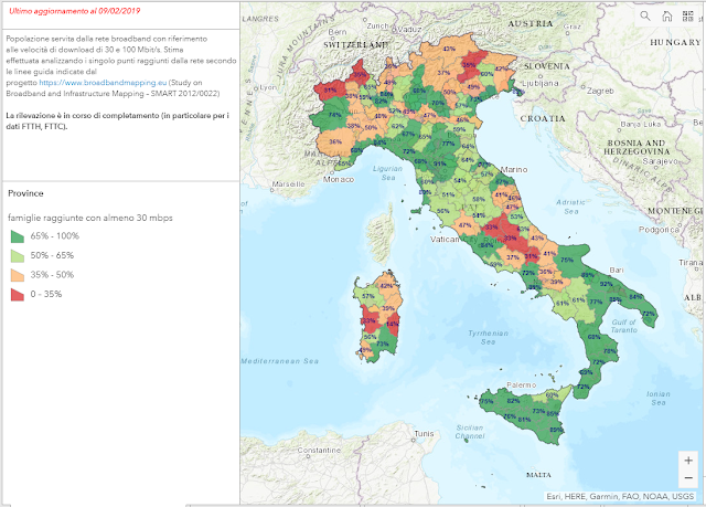 Mappa popolazione servita da rete 30 mbps