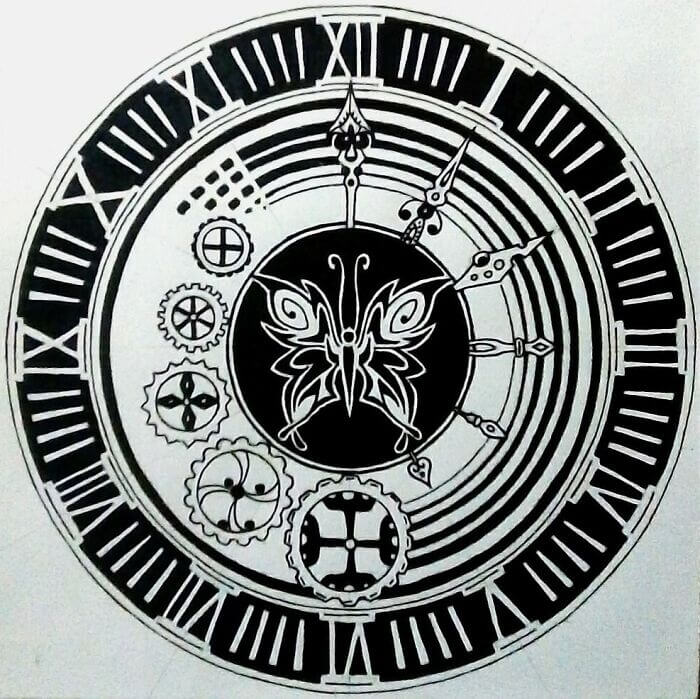 01-Clock-Mandala-Ink-and-Graphite-Art-Mezei-Kata-www-designstack-co