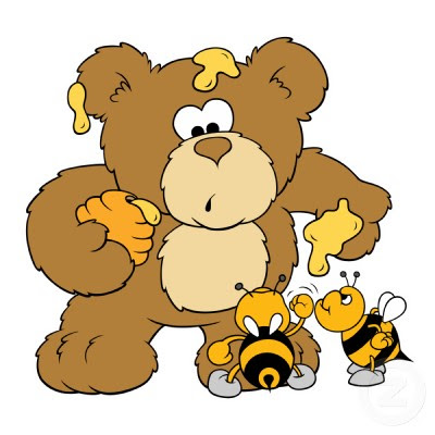 cute bear stealing honey photosculpture