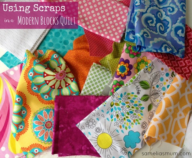 Scraps in Modern Block Quilt - SameliasMum