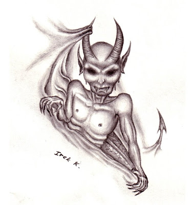 Devil's Escape (Tattoo Drawing) Demon Skull