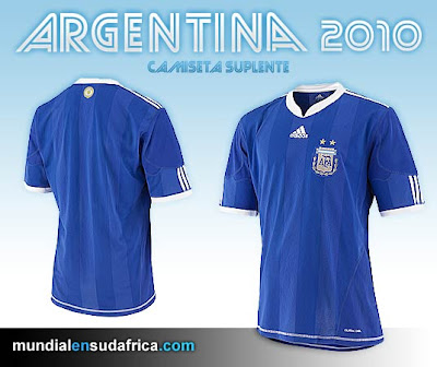 Camiseta Argentina Suplente Mundial Sudáfrica 2010