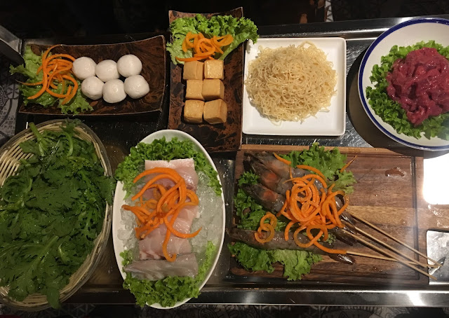 fresh ingredients for Asian hotpot at Hot Pot Chinatown London