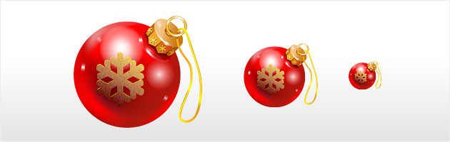 光沢感がキレイなクリスマスボールのイラストアイコン | ツリー飾りの写真やイラストの無料素材
