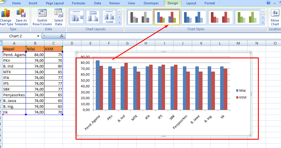 Cara Membuat Grafik Nilai di Microsoft Office Excel 