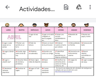  Calendario de actividades