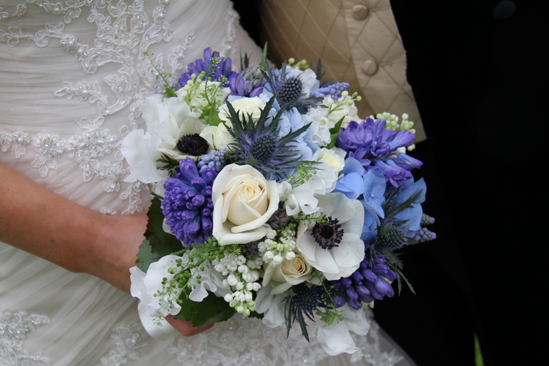 The gorgeous Blue Wedding Bouquet of glorious Blue Hyacinths 