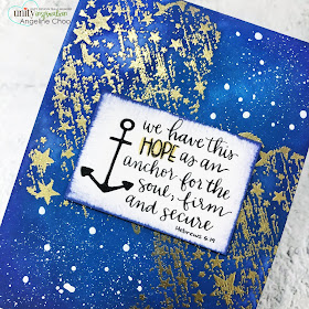 ScrappyScrappy: Unity Stamp May Release - Having Hope #scrappyscrappy #unitystampco #cardmaking #papercraft #handmadecard #stamping #rubberstamp #havinghope #sentimentkit #bibleverse #faithart #documentedfaith #getlostinthestars #brutusmonroe #gildedsparkle #goldembossing #embossingpowder #timholtz #distressoxideink #galaxy #starrynight #backgroundstamp