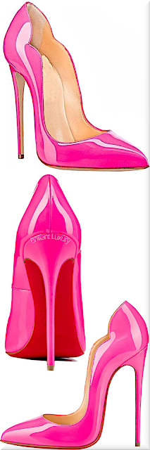 ♦Christian Louboutin Hot Chick pink patent leather pumps #christianlouboutin #shoes #pink #brilliantluxury