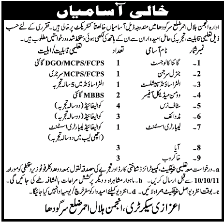 Helal Ahmar Sargodha Jobs