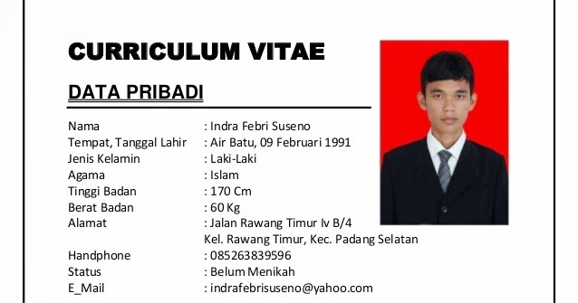 CONTOH CV (CURRICULUM VITAE) LENGKAP  Tentang Bimbingan 