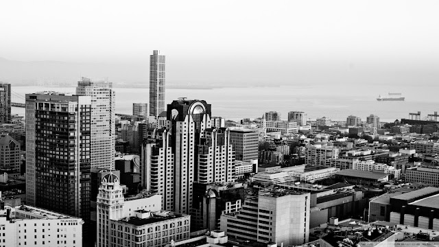 Black And White Cityscape HD Wallpaper