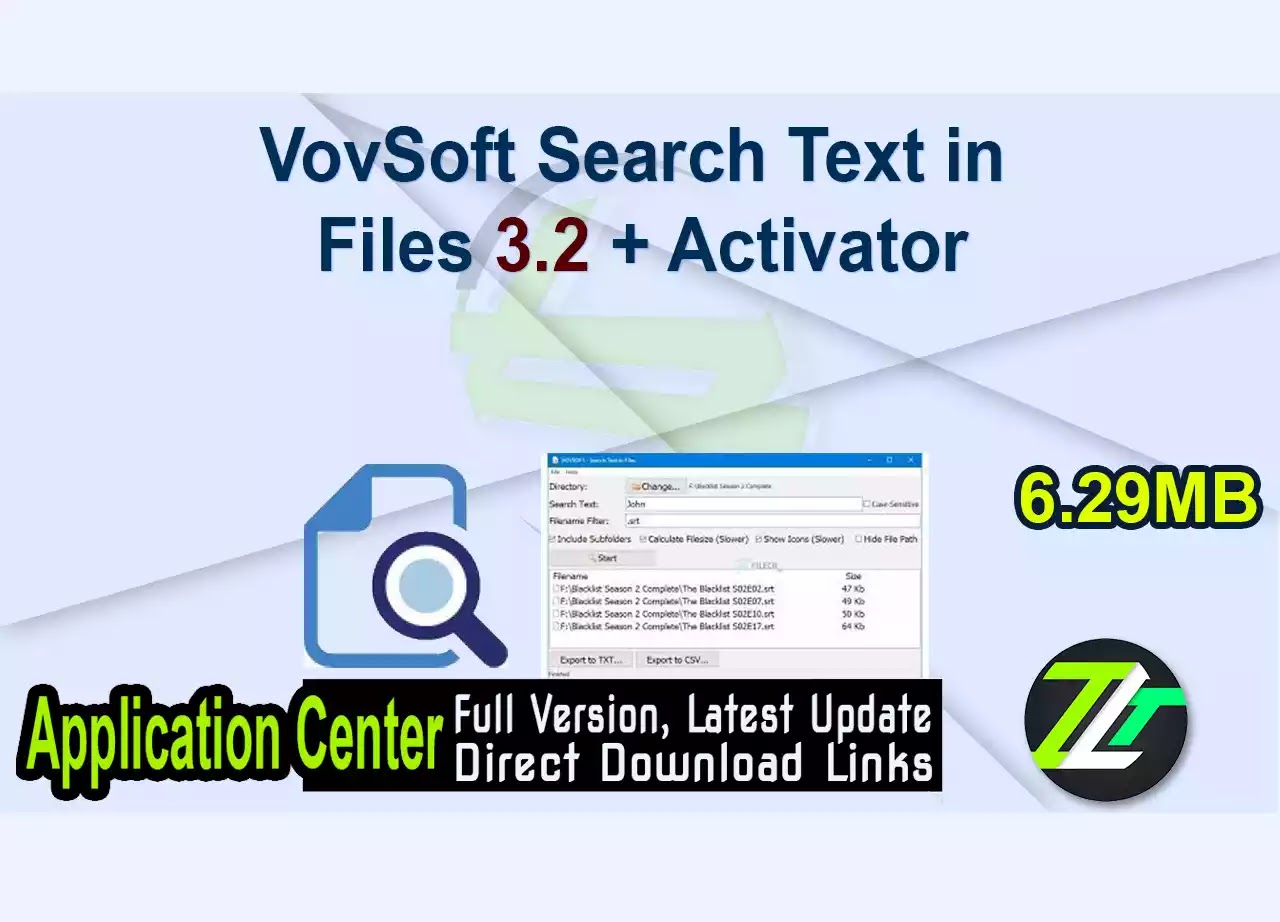 VovSoft Search Text in Files 3.2 + Activator