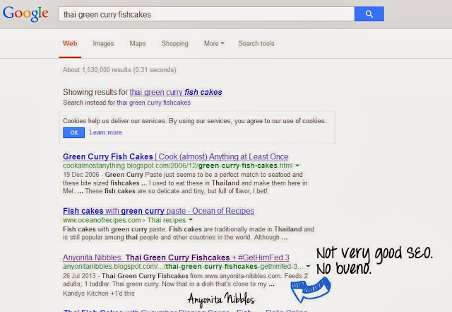 An example of how bad SEO is displayed in Google search results from www.anyonita-nibbles.com