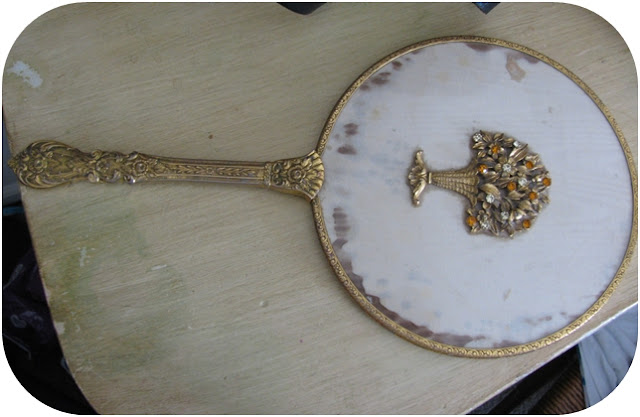 vintage vanity hand mirror