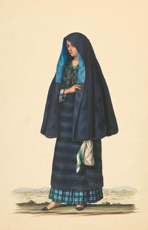 female Filipino costume with veil