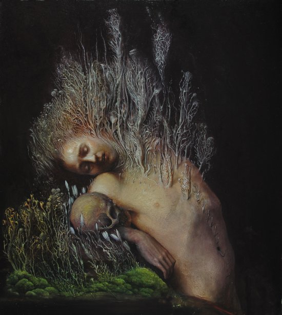 Agostino Arrivabene pinturas surreais sombrias estilo renascentista parasitas fungos simbiose