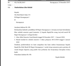 Inilah 13+ Contoh Surat Pemberitahuan Libur Sekolah 
