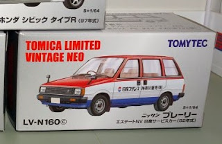 Tomica Limited Vintage NEO LV-N160c 1982 Nissan Prairie Estate NV  Nissan Service Car