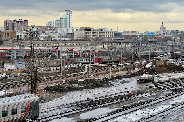 вид с Рижской эстакады, Южный парк отстоя и экипировки станции Николаевка