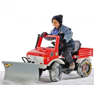 This Mercedes Benz Fire Brigade Truck Toy Has Spots To Connect Attachments Like Play Snow Plow And More