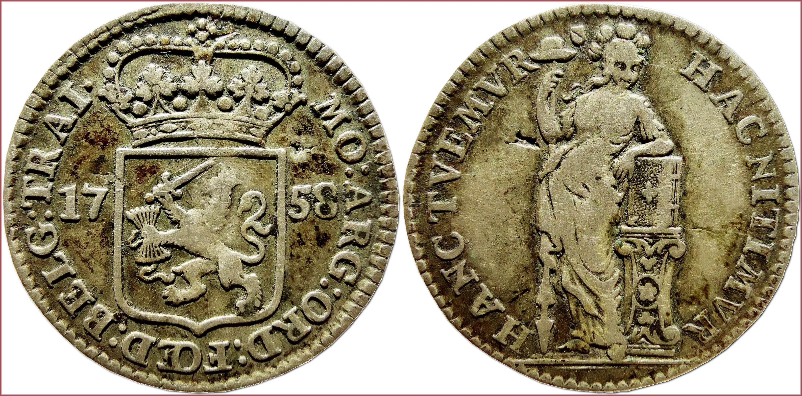 1/4 gulden, 1758: The Republic of the Seven United Netherlands