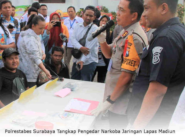 Polrestabes Surabaya Tangkap Pengedar Narkoba Jaringan Lapas Madiun