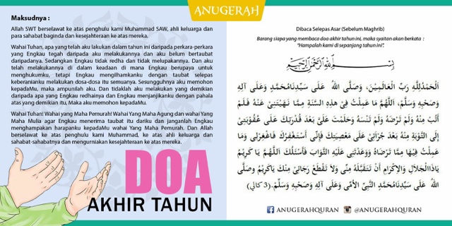 Jom baca doa akhir tahun!