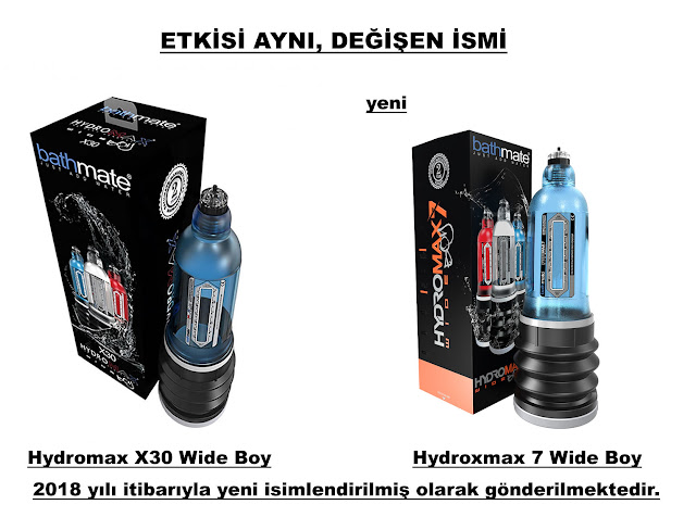 Bathmate Hydromax X30 Wide Boy Mavi renk artık Bathmate Hydromax 7 Wide Boy oldu.