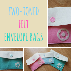 Two toned felt envelope bags