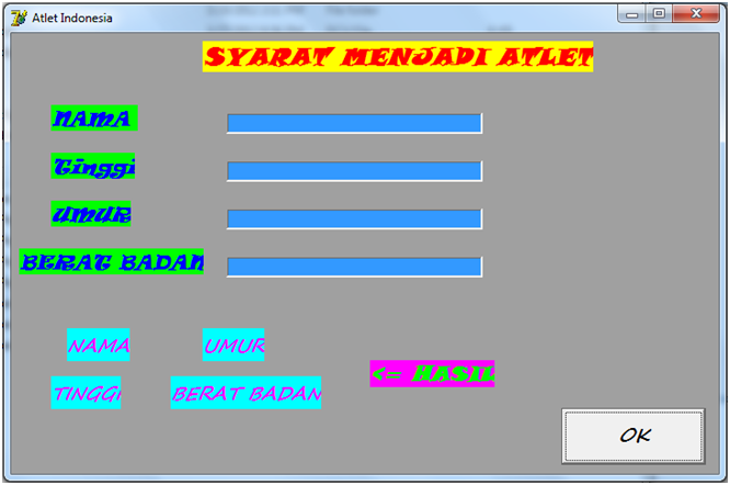 Membuat Program Syarat Menjadi Atlet Menggunakan Delphi 7